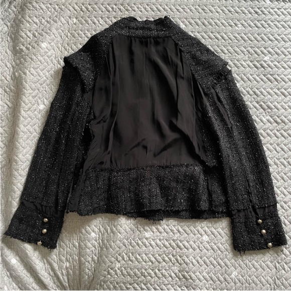 Zara Studio Limited Edition Textured Metallic Tweed Soft Cardigan Blazer Jacket - Picture 6 of 12